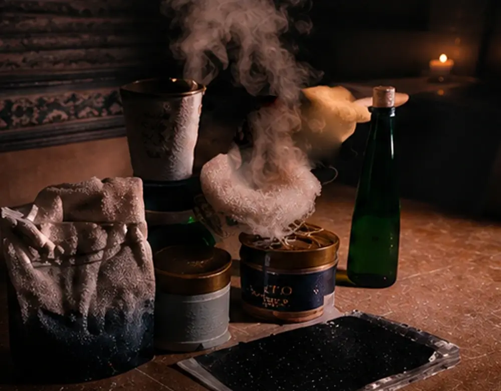 Moroccan bath with body scrub exfoliation